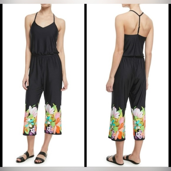 Trina Turk Floral Black Jumpsuit - Picture 1 of 6